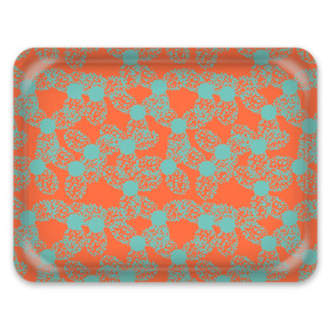 Patterned Serving Tray | 50s Modernist Style | Orange Dotty Floral