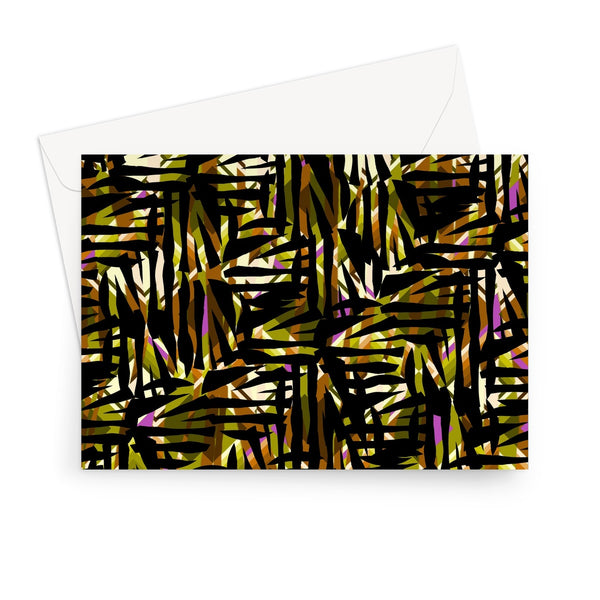 Yellow Patterned Greeting Card | Distorted Geometric Collection