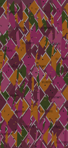 Abstract distorted diamond pattern in contemporary retro style with tones of pink, burgundy, mustard and green on this phone wallpaper