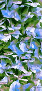 Blue pink and green hydrangea leaves in this vector graphic digital phone wallpaper download