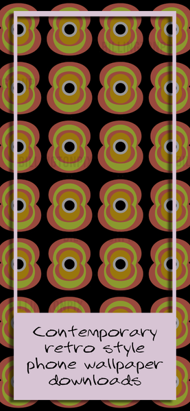 Orange, yellow and pink tones on a black background with this abstract patterned orange phone wallpaper