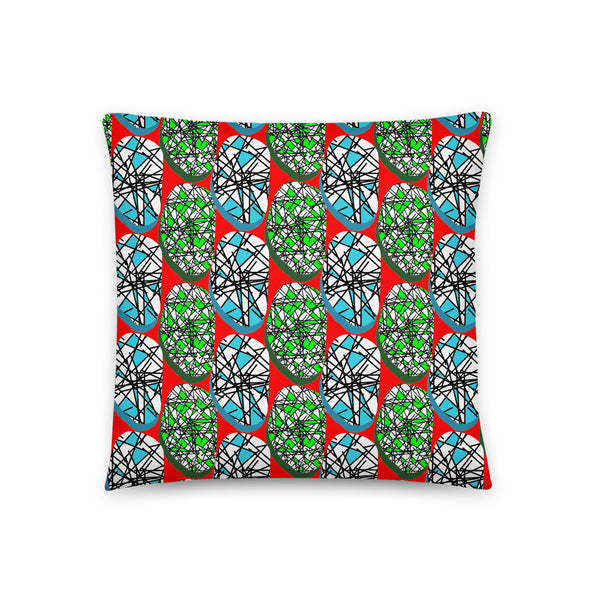 Abstract Red 80s Memphis Design Scribble Shapes Couch Pillow Throw Cushion