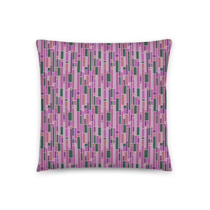 Pink Mid Century Modern Geometric Stripes Sofa Cushion Throw Pillow