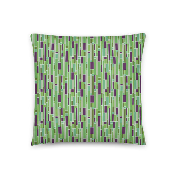 Green Mid Century Modern Geometric Stripes Sofa Cushion Throw Pillow