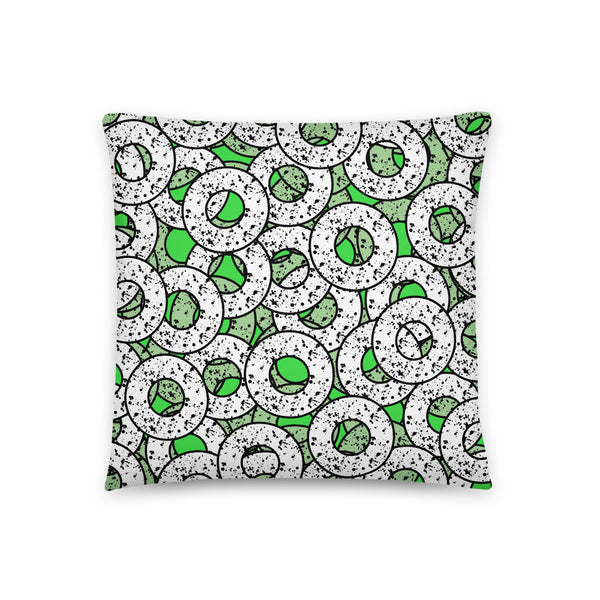Green Patterned Pillow Cushion | Splattered Donuts Collection