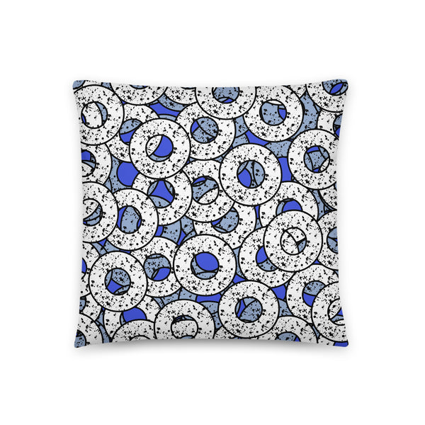 Blue Patterned Pillow Cushion | Splattered Donuts Collection