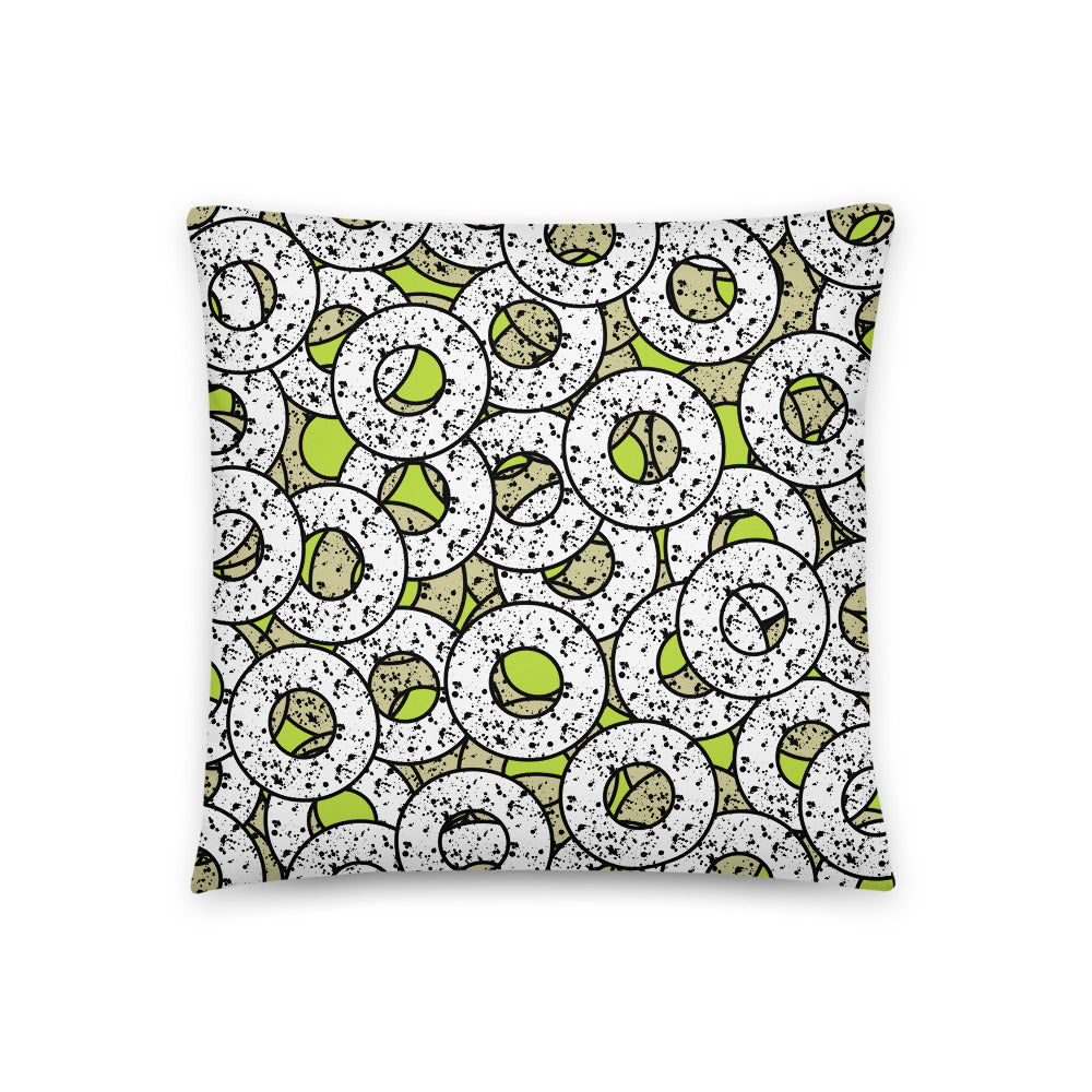Yellow Patterned Pillow Cushion | Splattered Donuts Collection