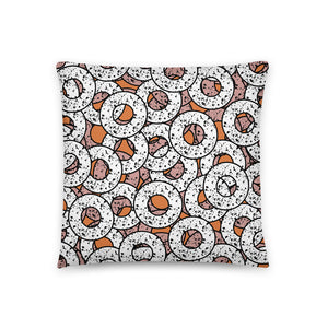 Orange Patterned Pillow Cushion | Splattered Donuts Collection