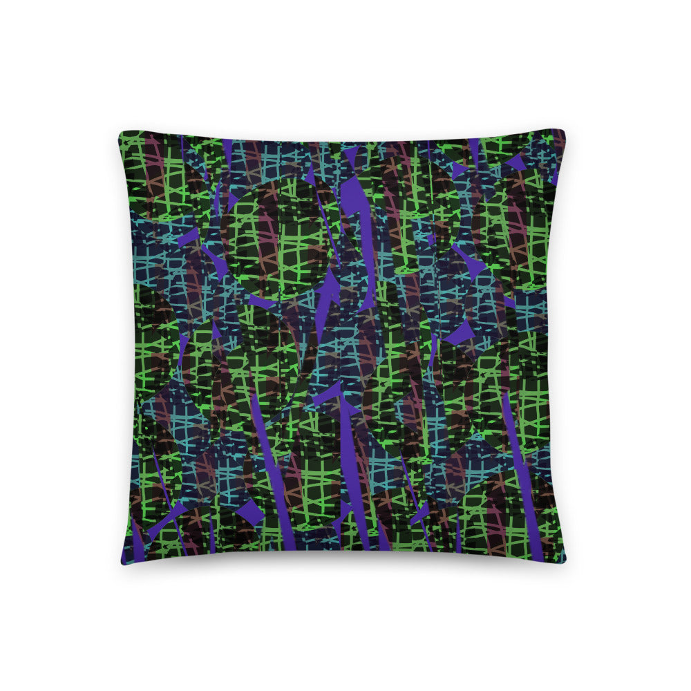 Green Patterned Pillow Cushion | Subatomic Planetary Collection