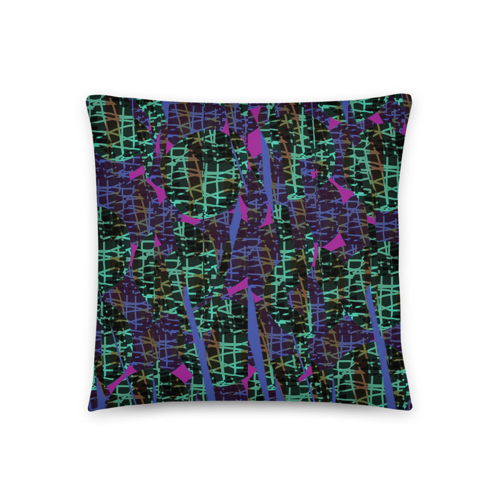 Turquoise Patterned Pillow Cushion | Subatomic Planetary Collection