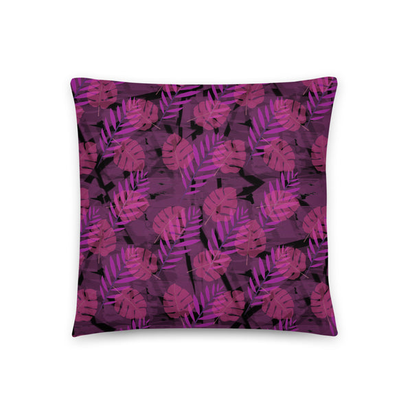 Pink Patterned Pillow Cushion | Autumn Monstera Collection