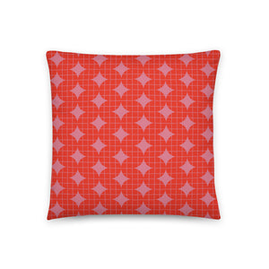 Couch Pillow Throw Cushion | Pink Orange Retro Style | Serpent Story