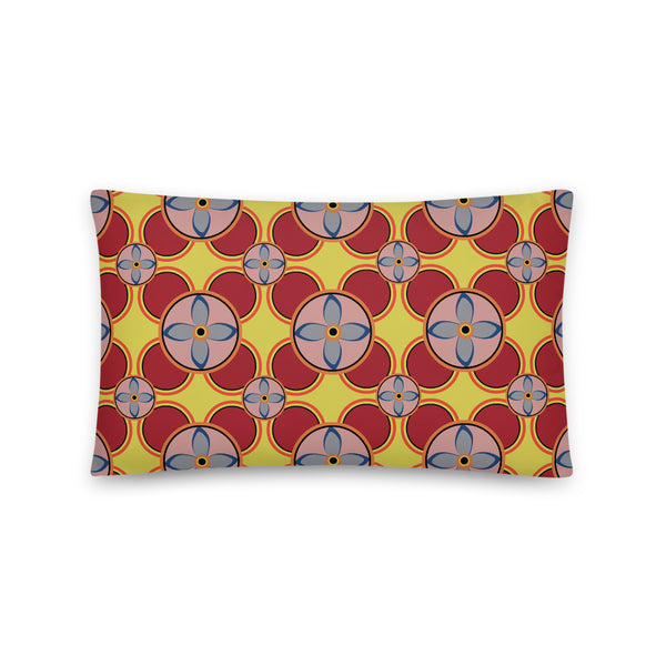 Cool Apricot Circular 70s Tile Pattern Sofa Cushion Throw Pillow