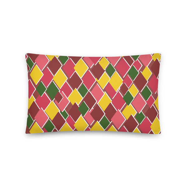 Multicolored 60s Style Diamond Shapes Couch Pillow Throw Cushion