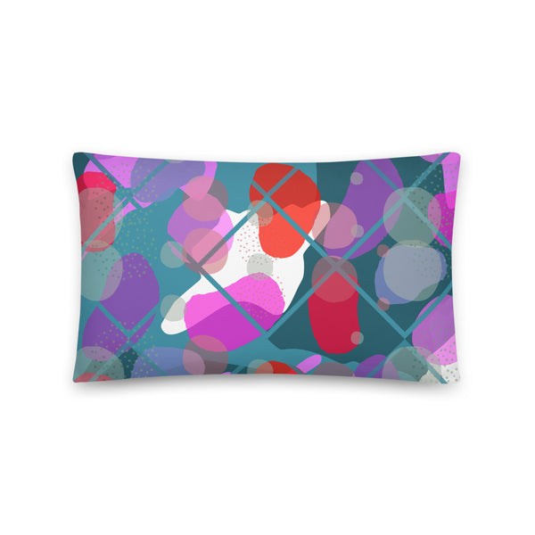Abstract Red Pink Memphis Style Sofa Cushion Throw Pillow