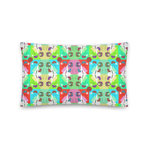 Abstract Chequered Circus Memphis Design Couch Pillow Throw Cushion by BillingtonPix