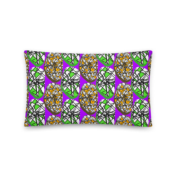 Abstract Purple 80s Memphis Design Scribble Shapes Couch Pillow Throw Cushion