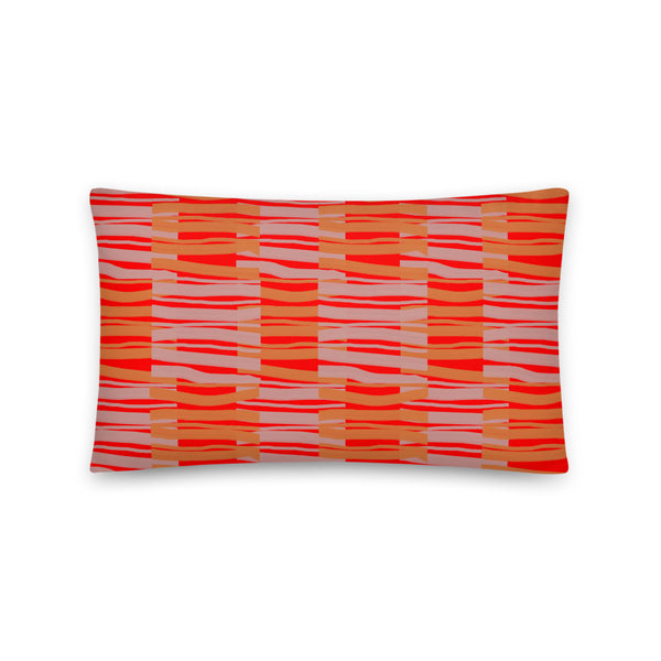 Contemporary Retro Red Fibres Couch Pillow Throw Cushion