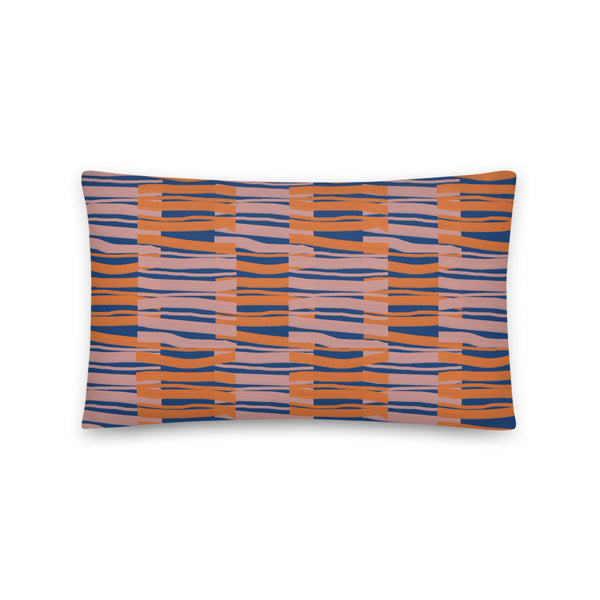 Contemporary Retro Blue Fibres Couch Pillow Throw Cushion