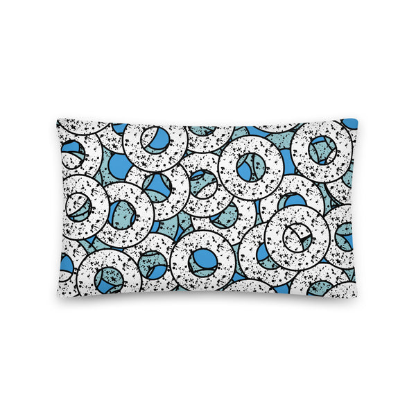 Turquoise Patterned Pillow Cushion | Splattered Donuts Collection