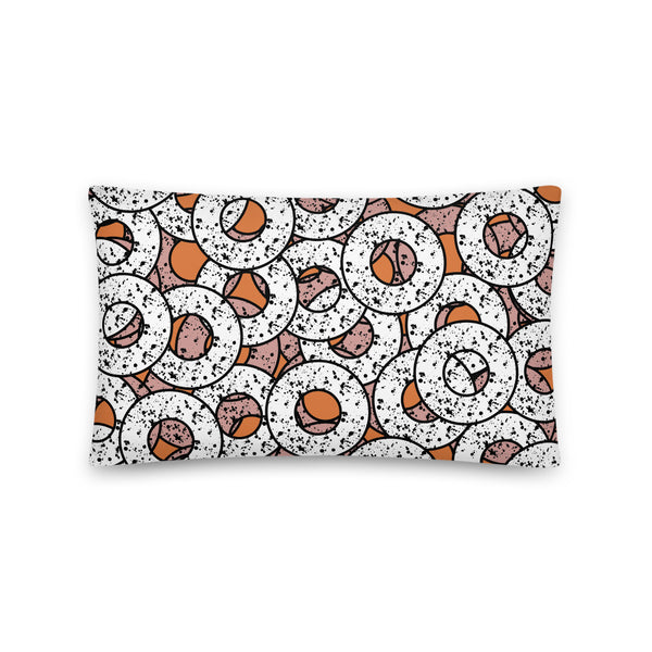 Orange Patterned Pillow Cushion | Splattered Donuts Collection
