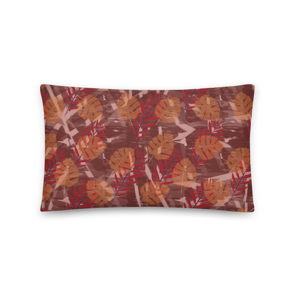 Rose Patterned Pillow Cushion | Autumn Monstera Collection