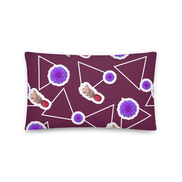Patterned Pillow Cushion | Purple | Fruity Floral Collection