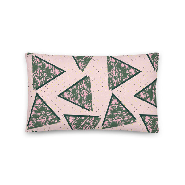 Patterned Pillow Cushion | Sage Green Triangles | Pastel Escape Collection
