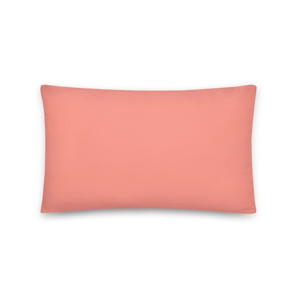 This bright and bold colourful sofa pillow has a fresh salmon pink tone that will provide a perfect retro seaside vibe to your living space