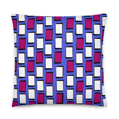 Vintage 60s Style Purple Geometric Cushion Throw Pillow