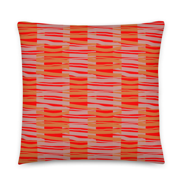 Contemporary Retro Red Fibres Couch Pillow Throw Cushion
