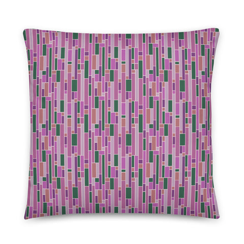 Pink Mid Century Modern Geometric Stripes Sofa Cushion Throw Pillow
