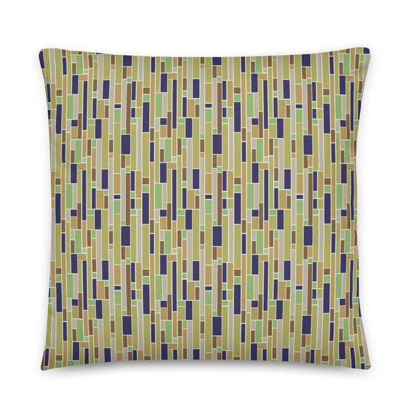 Yellow Mid Century Modern Geometric Stripes Sofa Cushion Throw Pillow