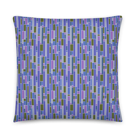 Blue Mid Century Modern Geometric Stripes Sofa Cushion Throw Pillow