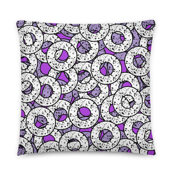 Purple Patterned Pillow Cushion | Splattered Donuts Collection
