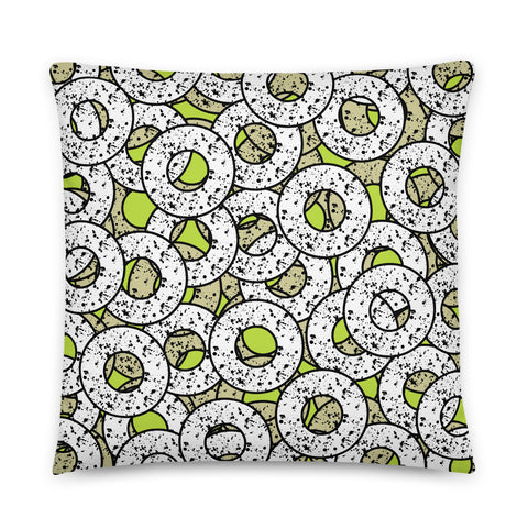 Yellow Patterned Pillow Cushion | Splattered Donuts Collection