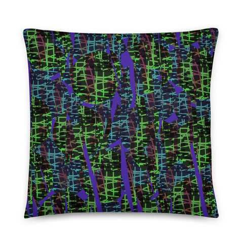 Green Patterned Pillow Cushion | Subatomic Planetary Collection