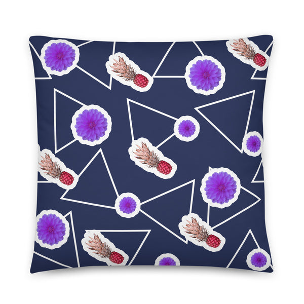Patterned Pillow Cushion | Blue | Fruity Floral Collection