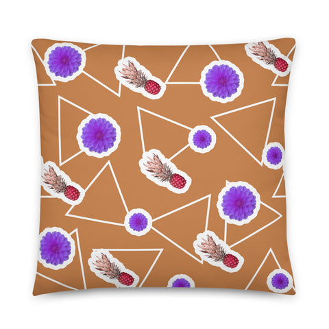 Patterned Pillow Cushion | Orange | Fruity Floral Collection