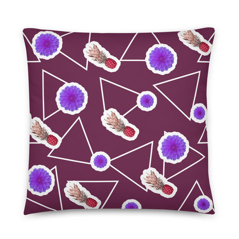 Patterned Pillow Cushion | Purple | Fruity Floral Collection