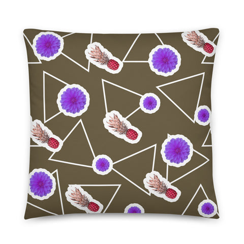 Patterned Pillow Cushion | Olive | Fruity Floral Collection