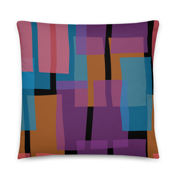 Multicolored 60s Style Mid-Century Modern Geometric Couch Pillow Throw Cushion
