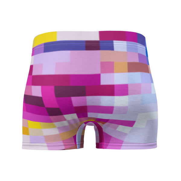 LGBT men's colourful abstract rainbow chequered patterned boxer brief underwear