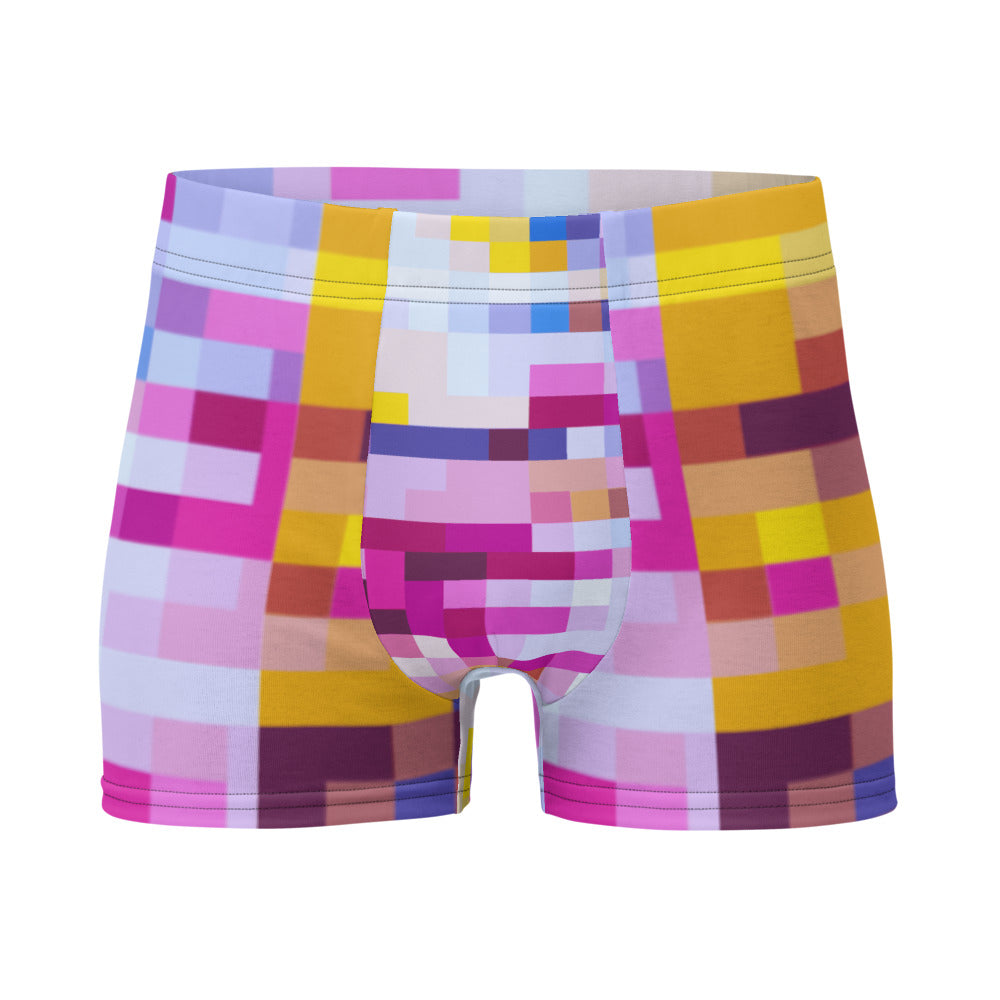 LGBT men's colourful abstract rainbow chequered patterned boxer brief underwear