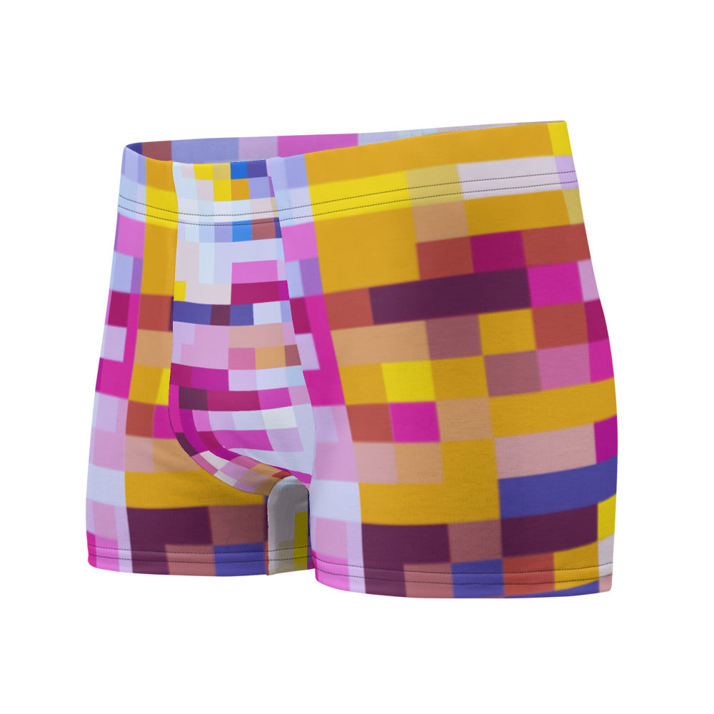 LGBT men's colourful abstract rainbow chequered patterned boxer brief underwear