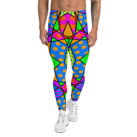 Rave Meggings Trippy Isometric Men's Leggings, Geometric Yoga Pants Male,  Colorful Festival Trousers, Crazy Pattern Tights, Festival Gear -   Canada