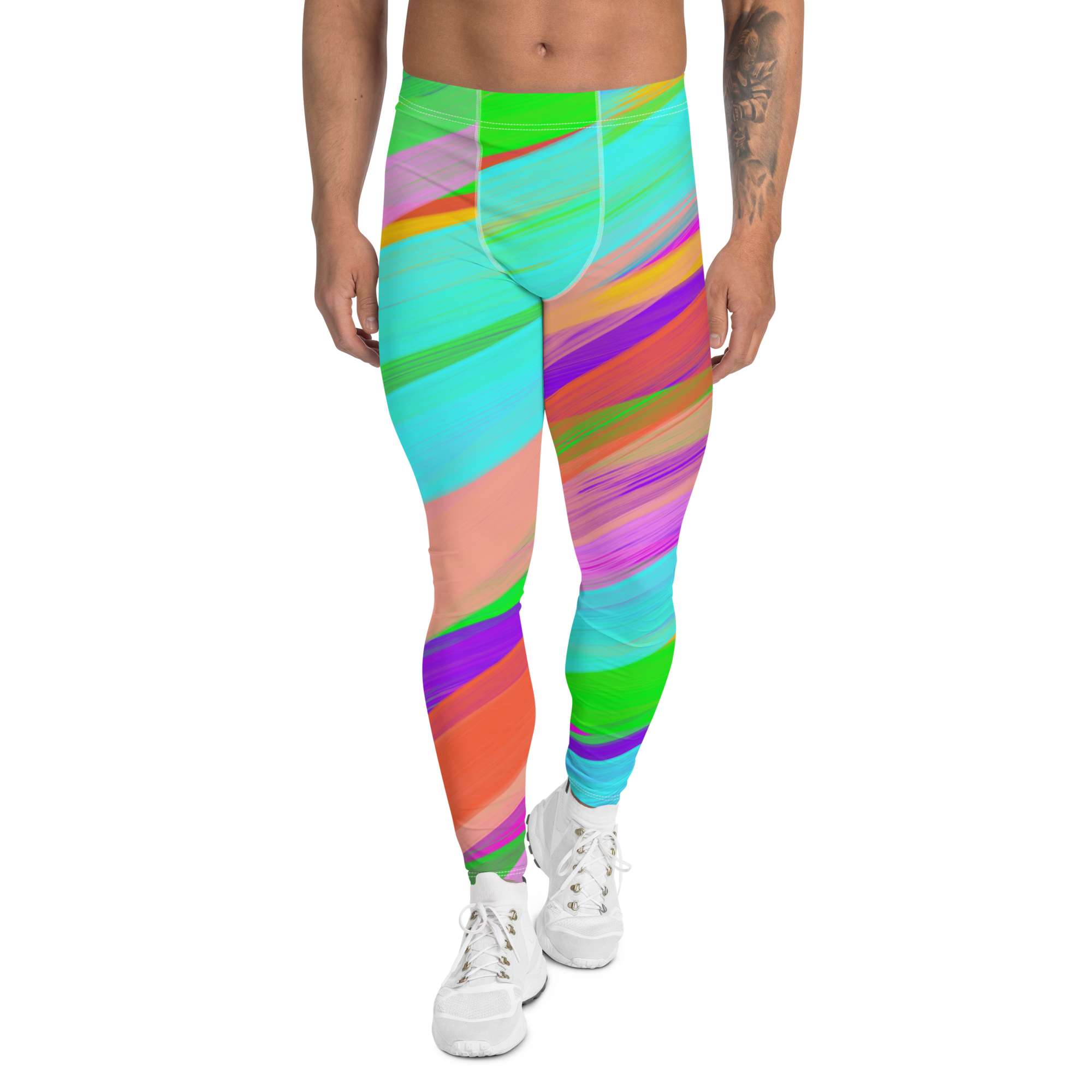 Men's Patterned Leggings  Rainbow Stripes – BillingtonPix