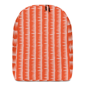 Minimalist Backpack | Pink Red Retro Style | Tiger Teeth