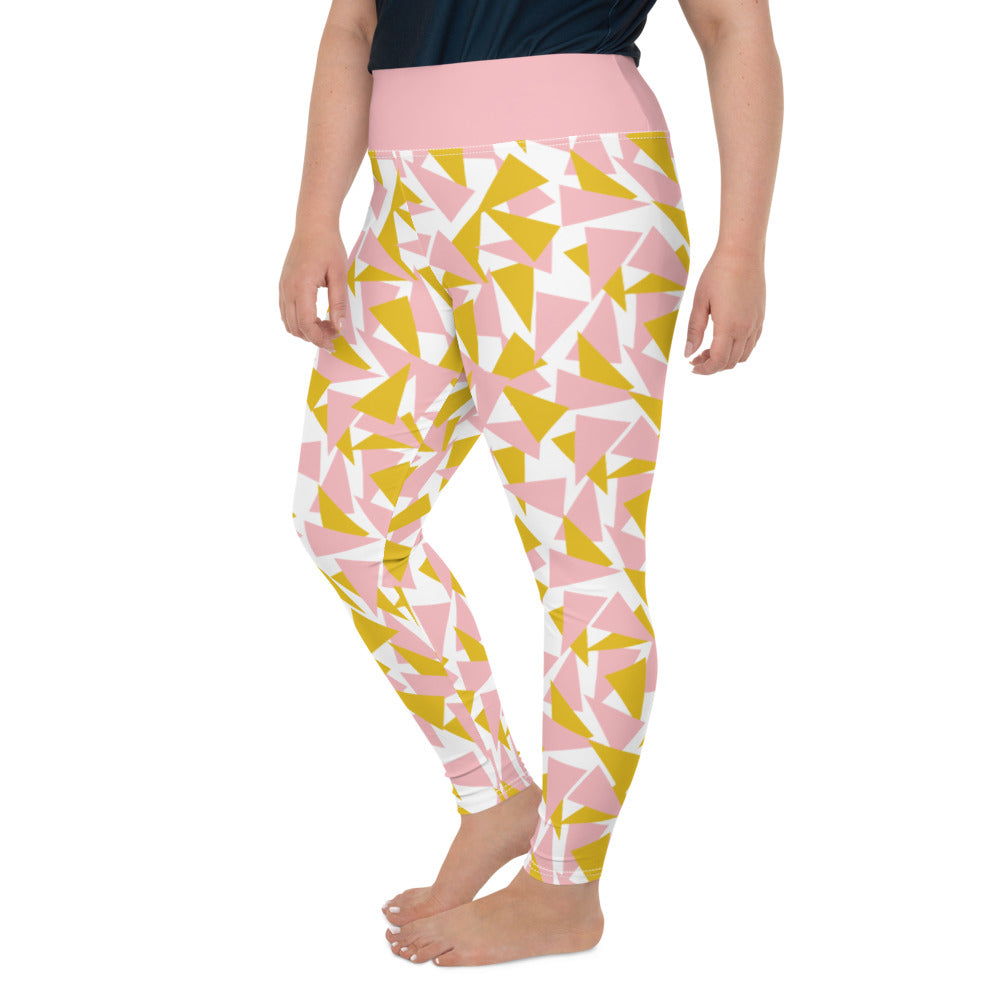 Plus Size Leggings, Retro Style Orange