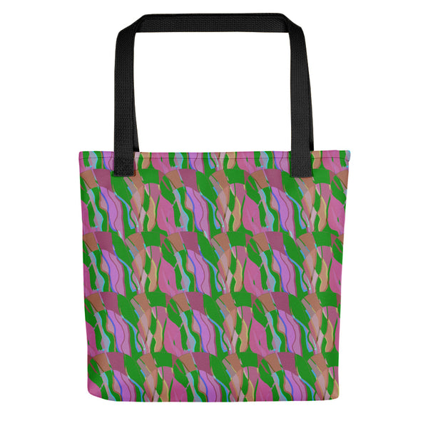 Tote Bag | Contemporary Retro Abstract Green Hall of Mirrors
